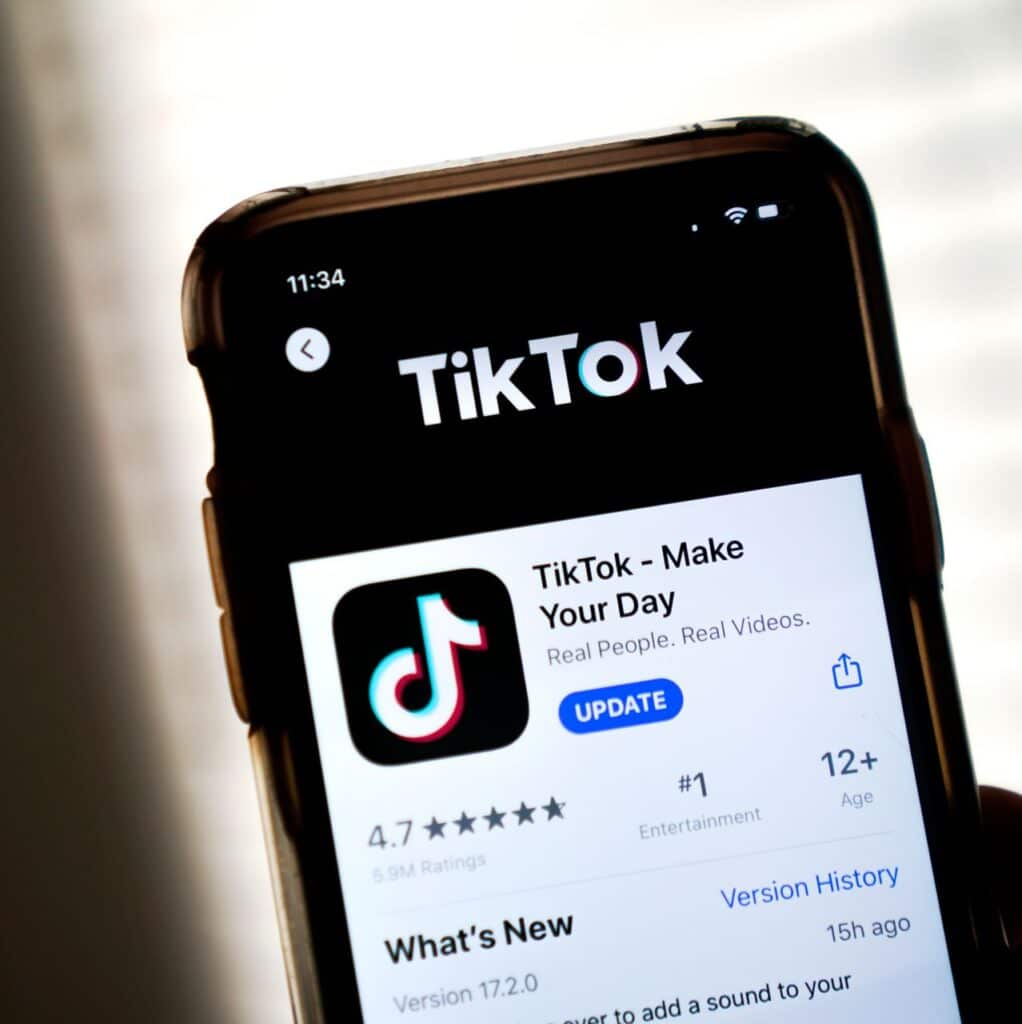 iPhone shows TikTok app